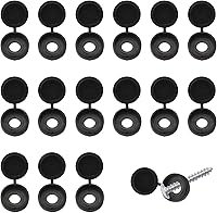 Vista 20 de 100 tapas de plástico para tornillos y arandelas plegables M3, cubiertas decorativas (negro)