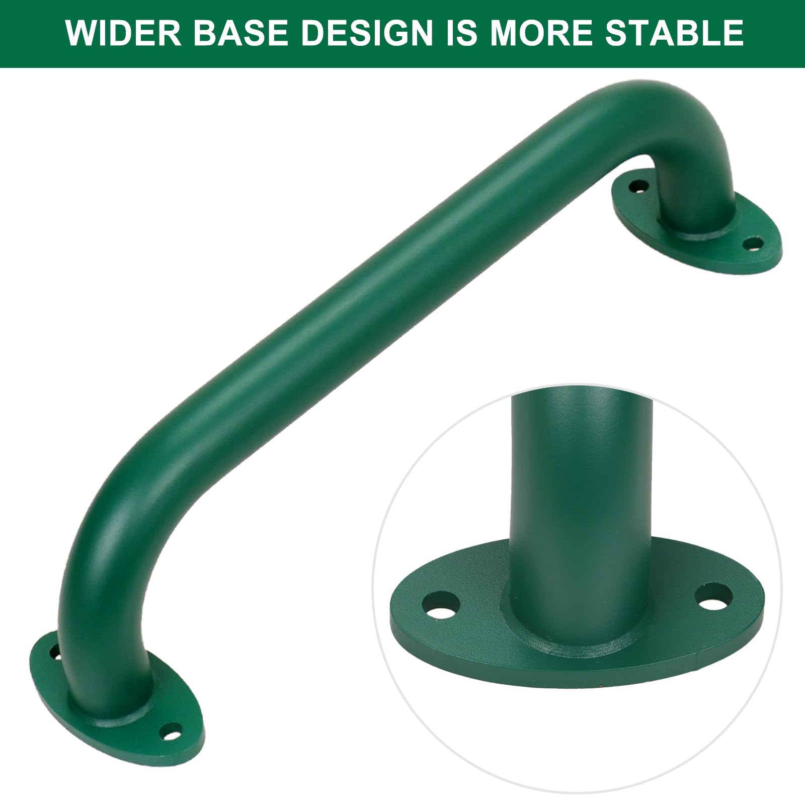 SELEWARE Confezione da 6 maniglie di sicurezza verdi da 30,5 cm, in metallo, per bambini, set di maniglie per altalena, maniglie per interni ed esterni, barre per scimmie, casa sull'albero, giungla