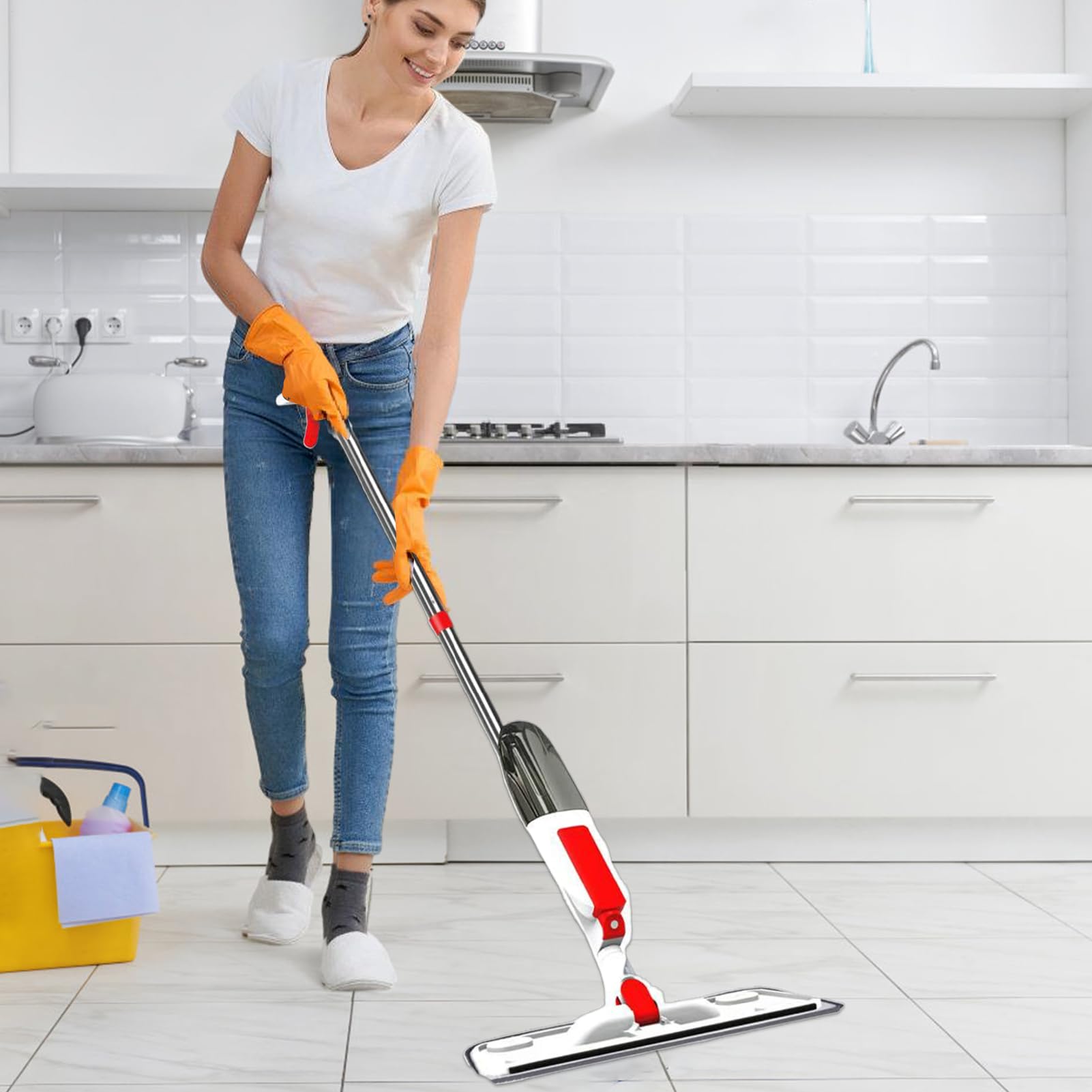 Spray Mop, Multifunctional Floor Cleaner, 15,75 x 4,33 pulgadas Precision Contactless Spraying Mop, ligero y fácil de usar para garaje, Apartment, Dormitory, Living Room, Home Cleanings