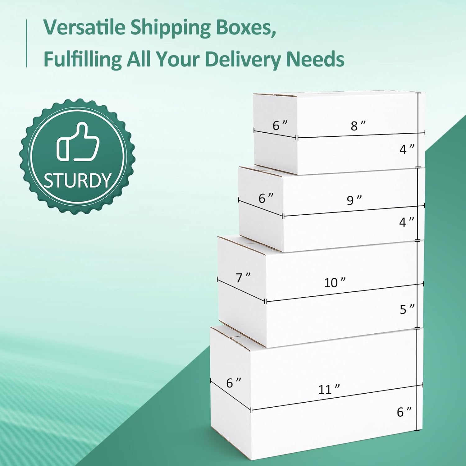 Eupako 28 Pack Small Shipping Boxes Assorted Sizes, White Corrugated Box Mailers, 8x6x4 &9x6x4 & 10x7x5 & 11x6x6 7 PCS Each Small Boxes, Cardboard Boxes for Packaging Small Business, Mailing