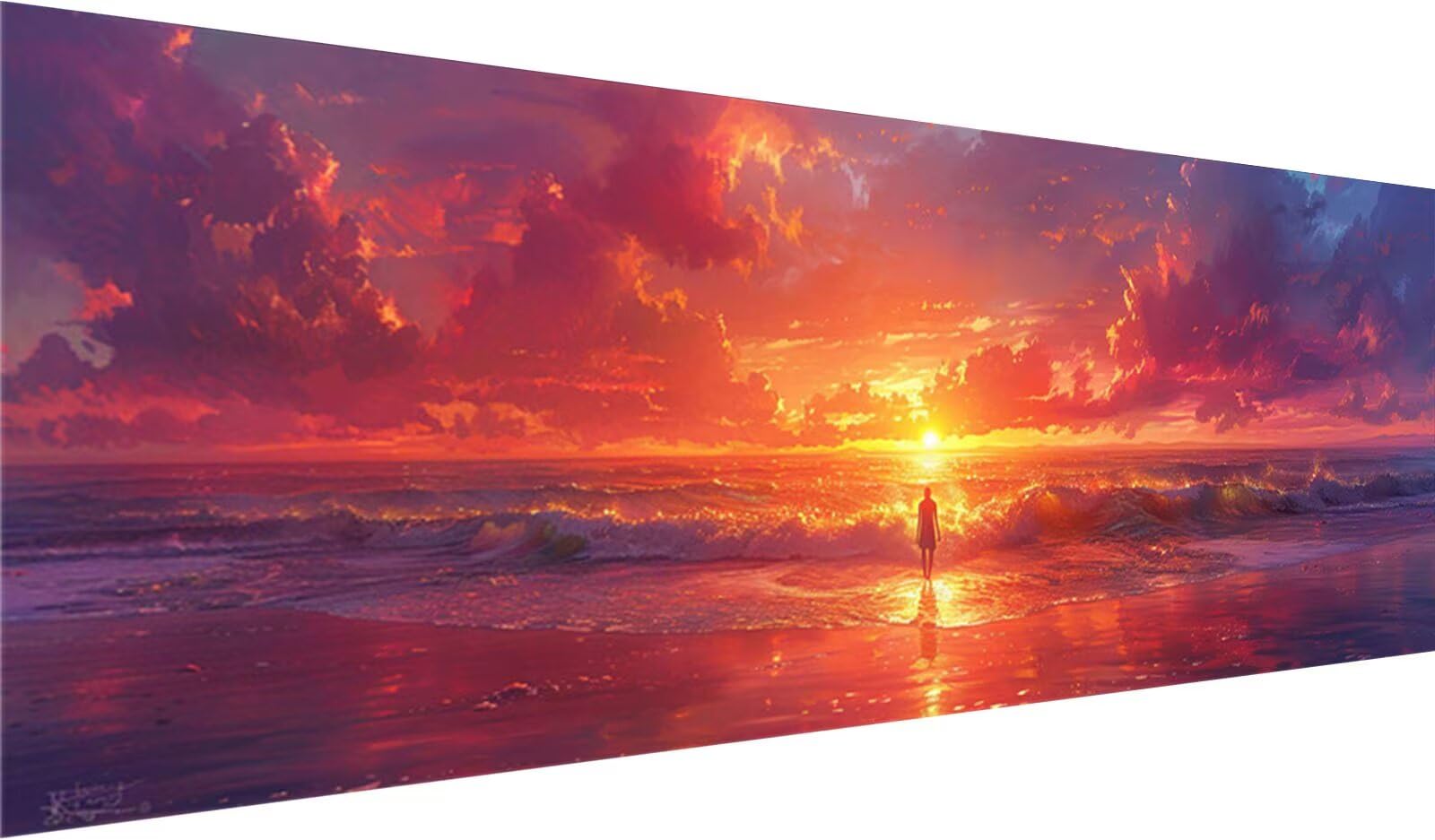 150x60cm DIY 5D Diamond Painting Kit Completo per Adulti, 5D Diamond Painting Tramonto Kit, Diamond Painting Oceano Grandi Dimensioni per Adulti, Kit Diamond Painting Natale Decorazioni Casa e Regalo