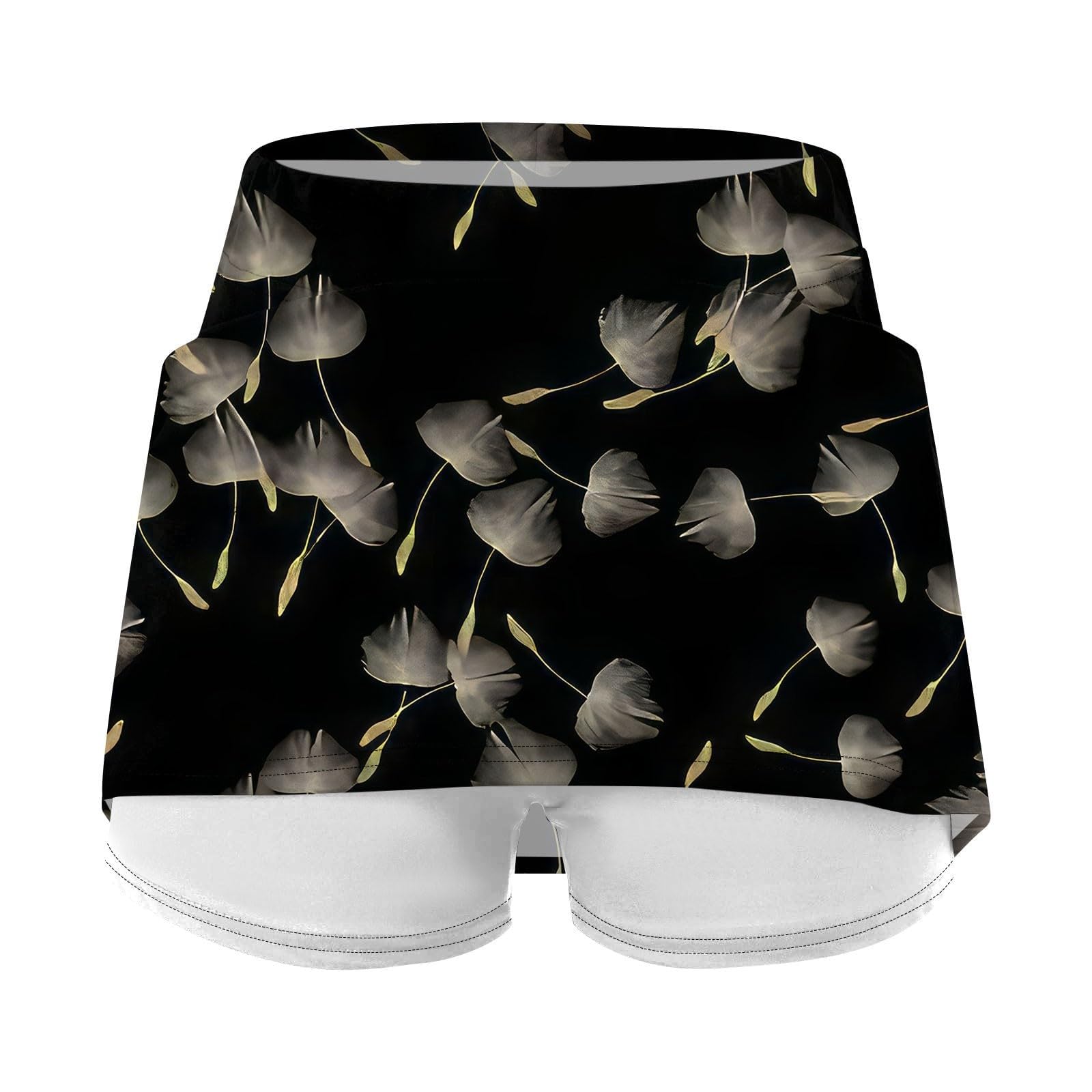 Tennisrock Damen Mit Hose Sport Tennis Rock 2 In 1 Rock Mit Hose Drunter Hohe Taille Sommer Röcke Golfröcke Sportrock Minirock Laufrock Skorts Für Laufen Fitness Workout Running