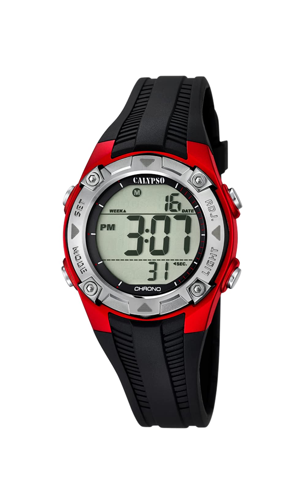 CALYPSO Reloj Infantil K5685/6 Digital Crush Caja de Caucho Multi Correa de Caucho Negro