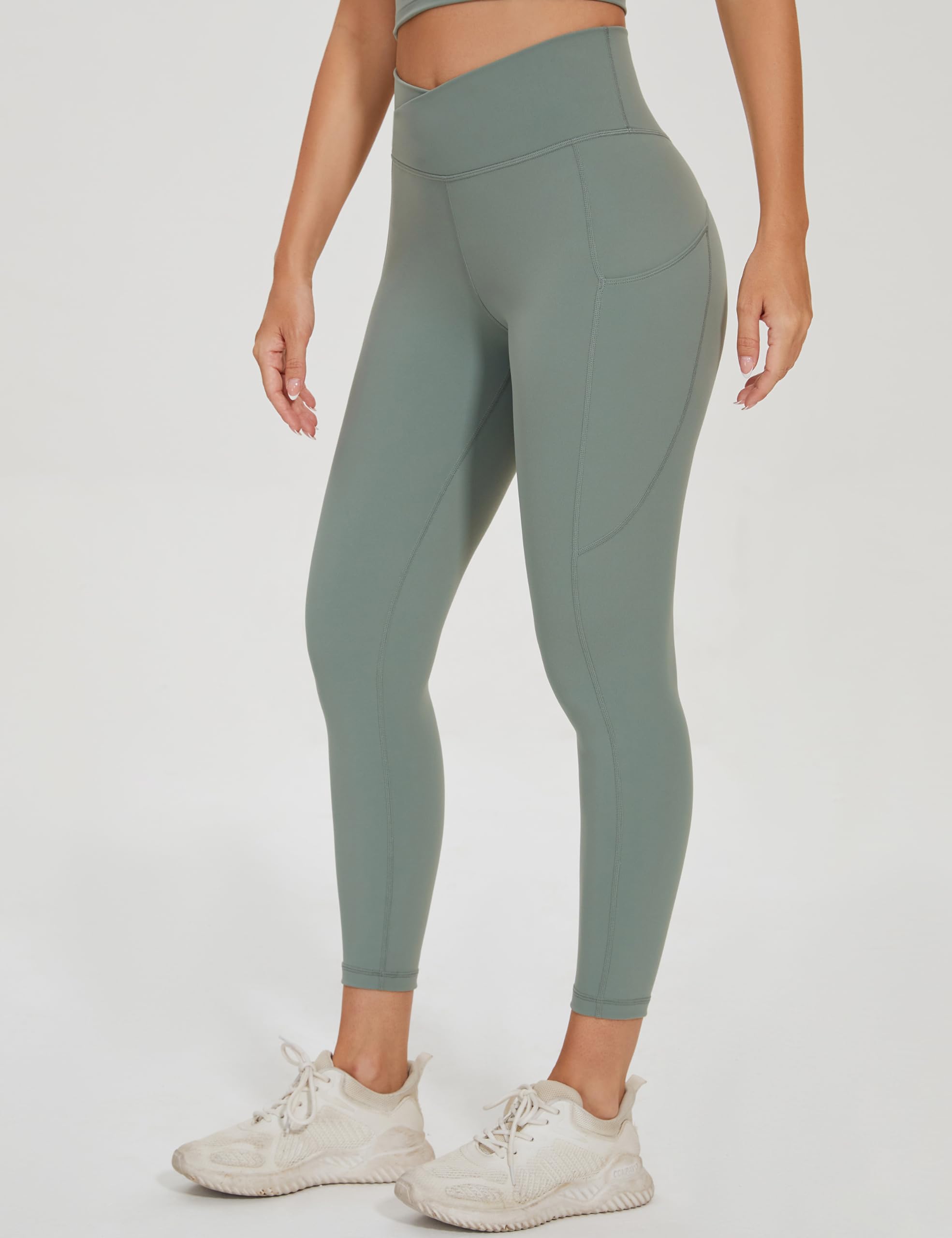 High Waisted Workout Leggings for Women Active Tights Yoga Pants with Inner Pocket - 25"