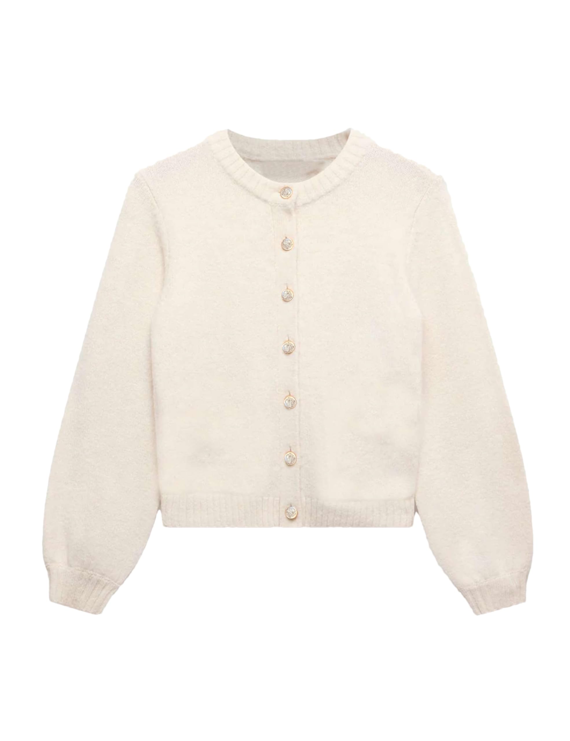Womens Cardigan Sweaters Cropped Long Sleeve Button Knit Sweater Outerwear Casual Fall Trendy Jackets-image-35