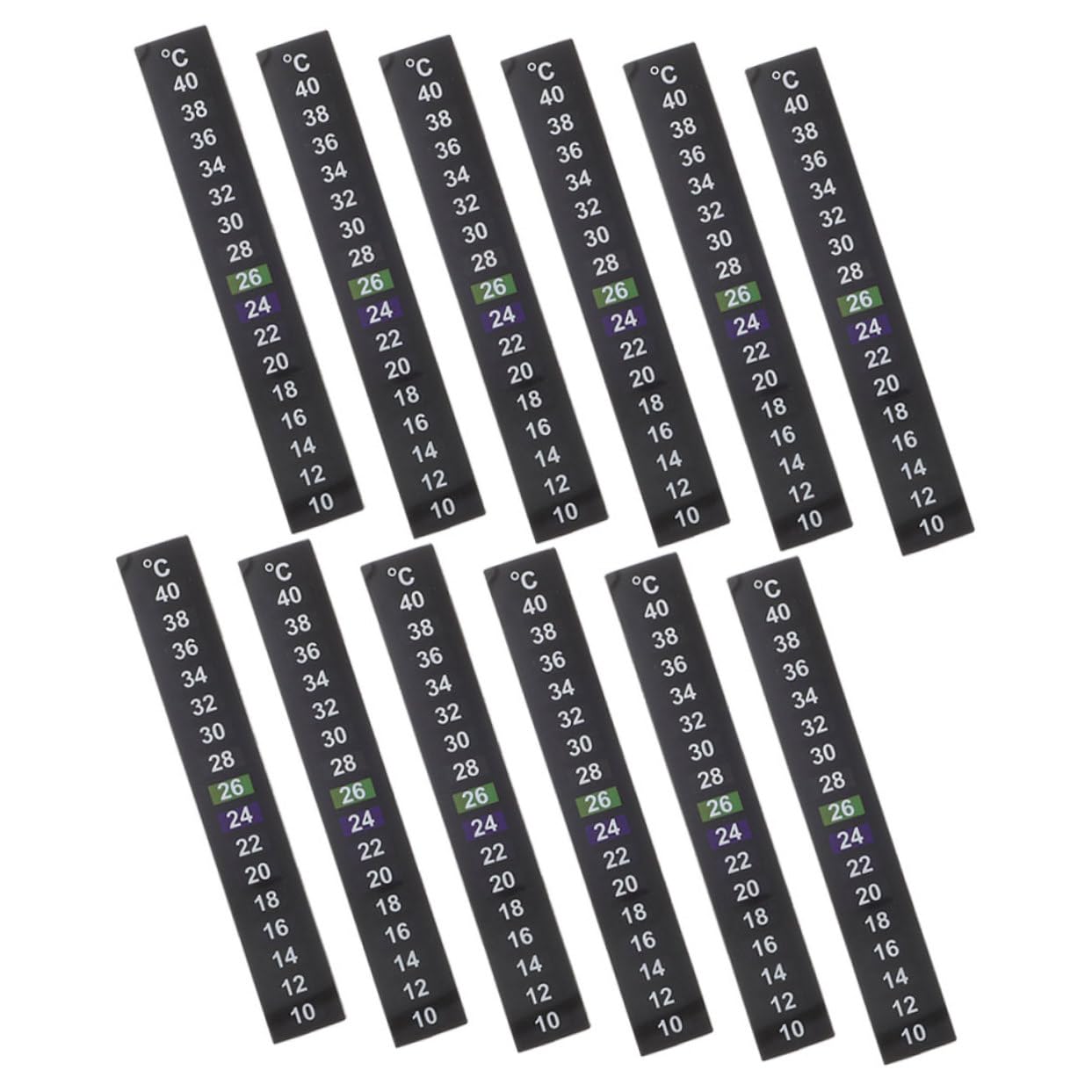 Levemolo 12pcs Fish Tank Thermometer Sticker Strips Digital Aquarium Thermometer Sticker Accurate Measurement Self-Adhesive Design