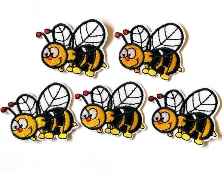  Hobbies and patch toppa termoadesiva ricamata lotto 5 api ape maya da stirare o cucire decorazione zaino maglia felpa borsa grembiule bambini applique