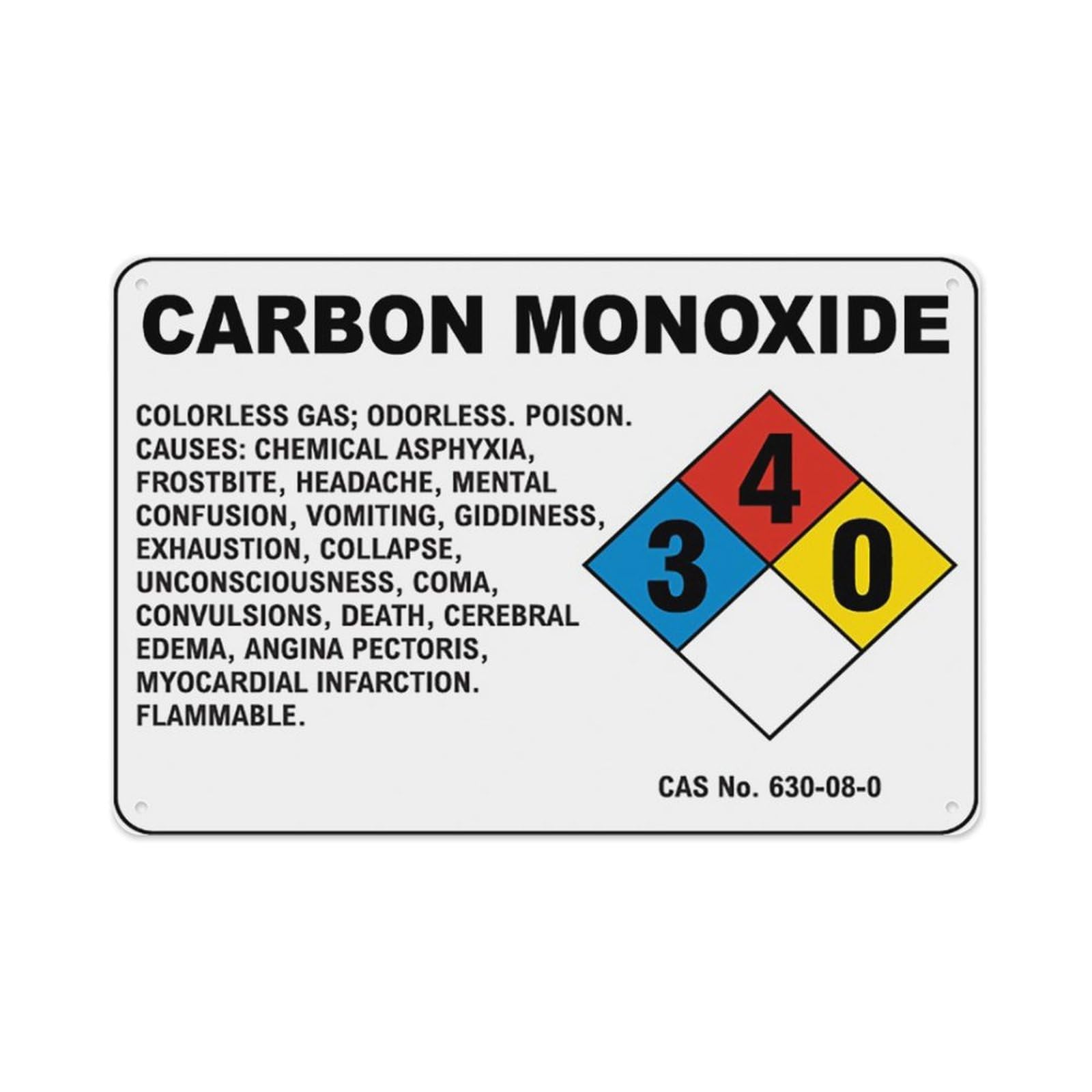 peiyeety NfpaMonoxide Sign Aluminum Tin Warning Signs For Home Outdoor Garden 8X12 Inches