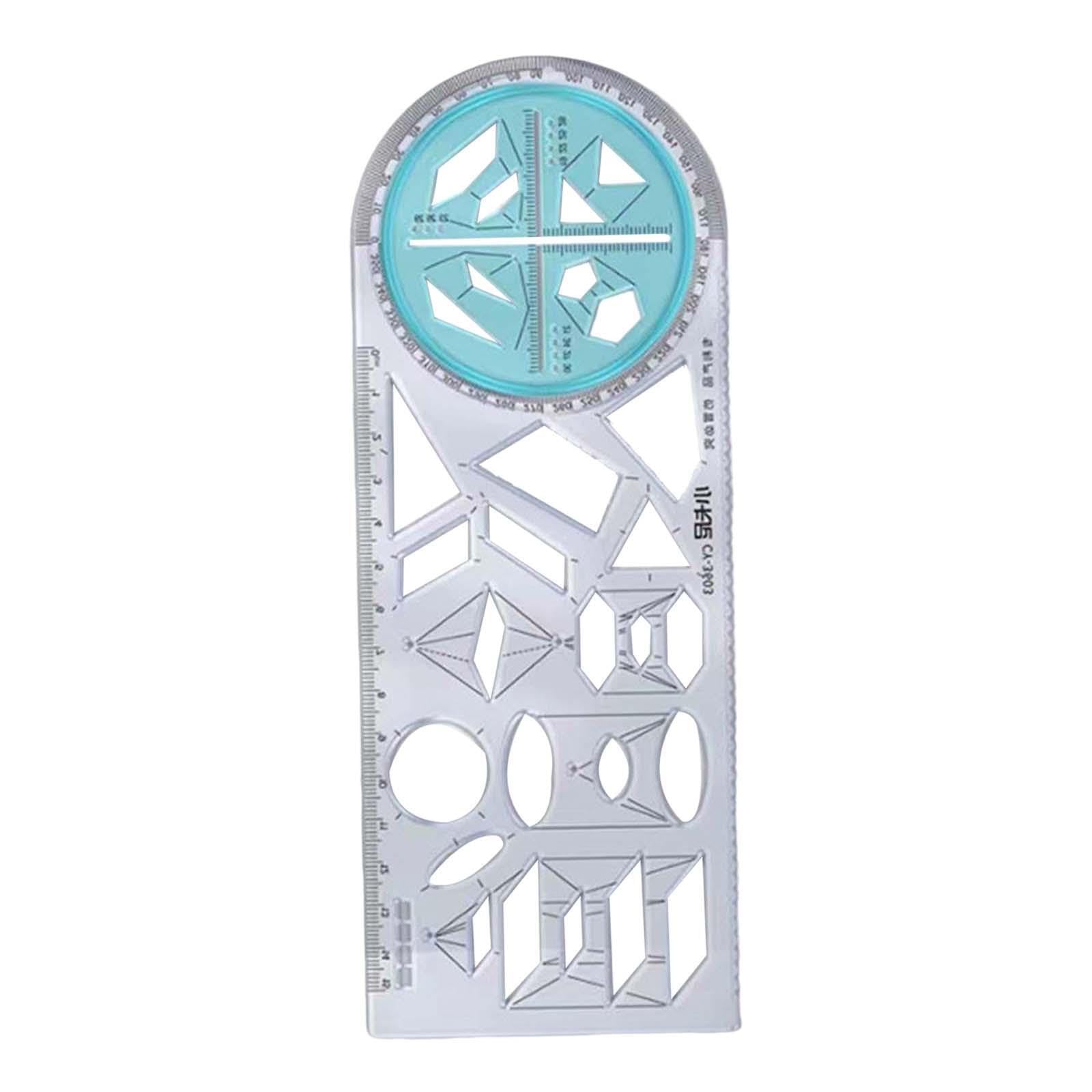 Zambuph White Multifunctional Geometric Ruler Office Drafting Tool For Math Teaching Building Form Work Stencils Which Will Not Affect When Drawing On Paper, Style C