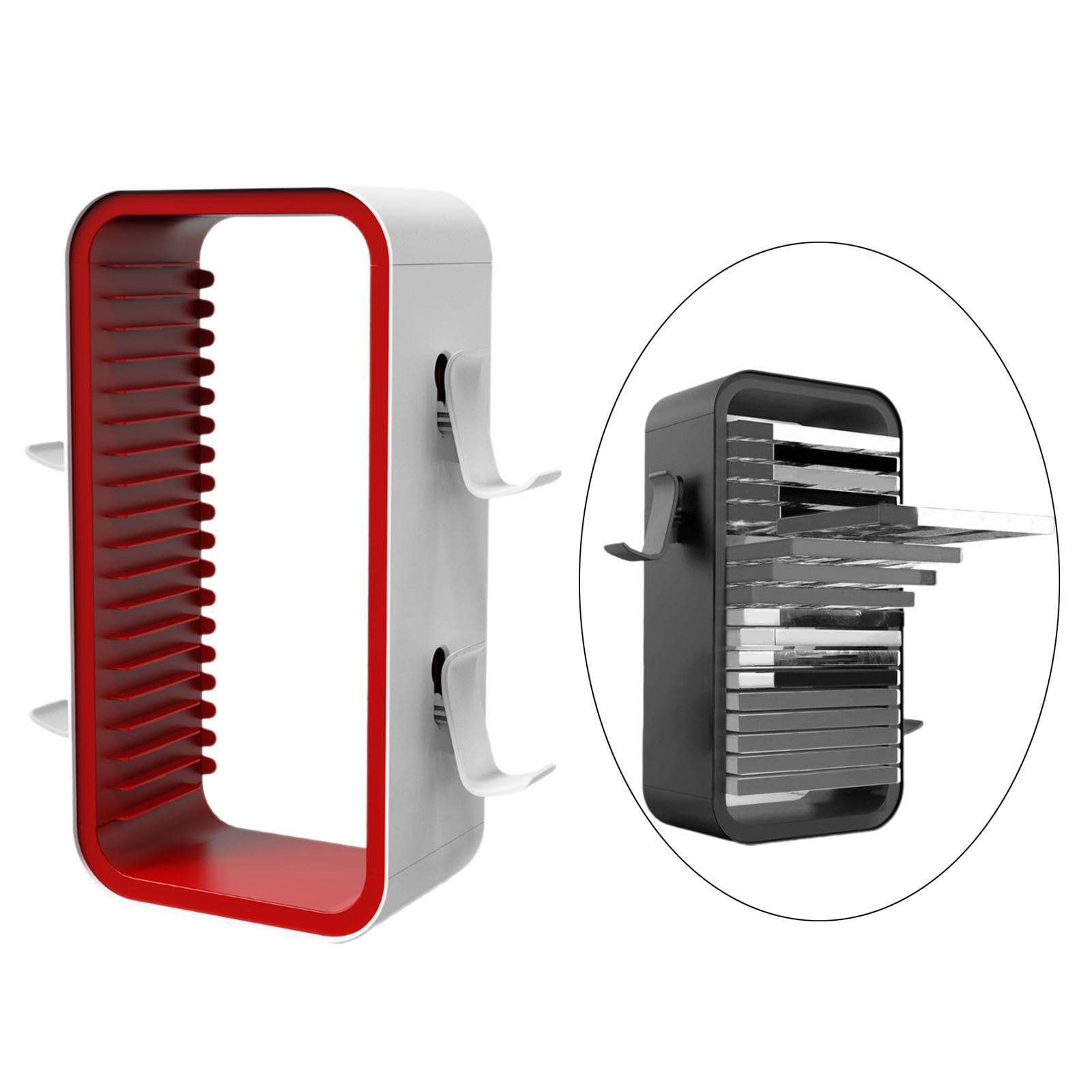 Game Disc Holder Organizador de Videojuegos Soporte para Controladores Estante Universal para Discos Material PP Fácil de Usar Adecuado para Coleccion, Rojo