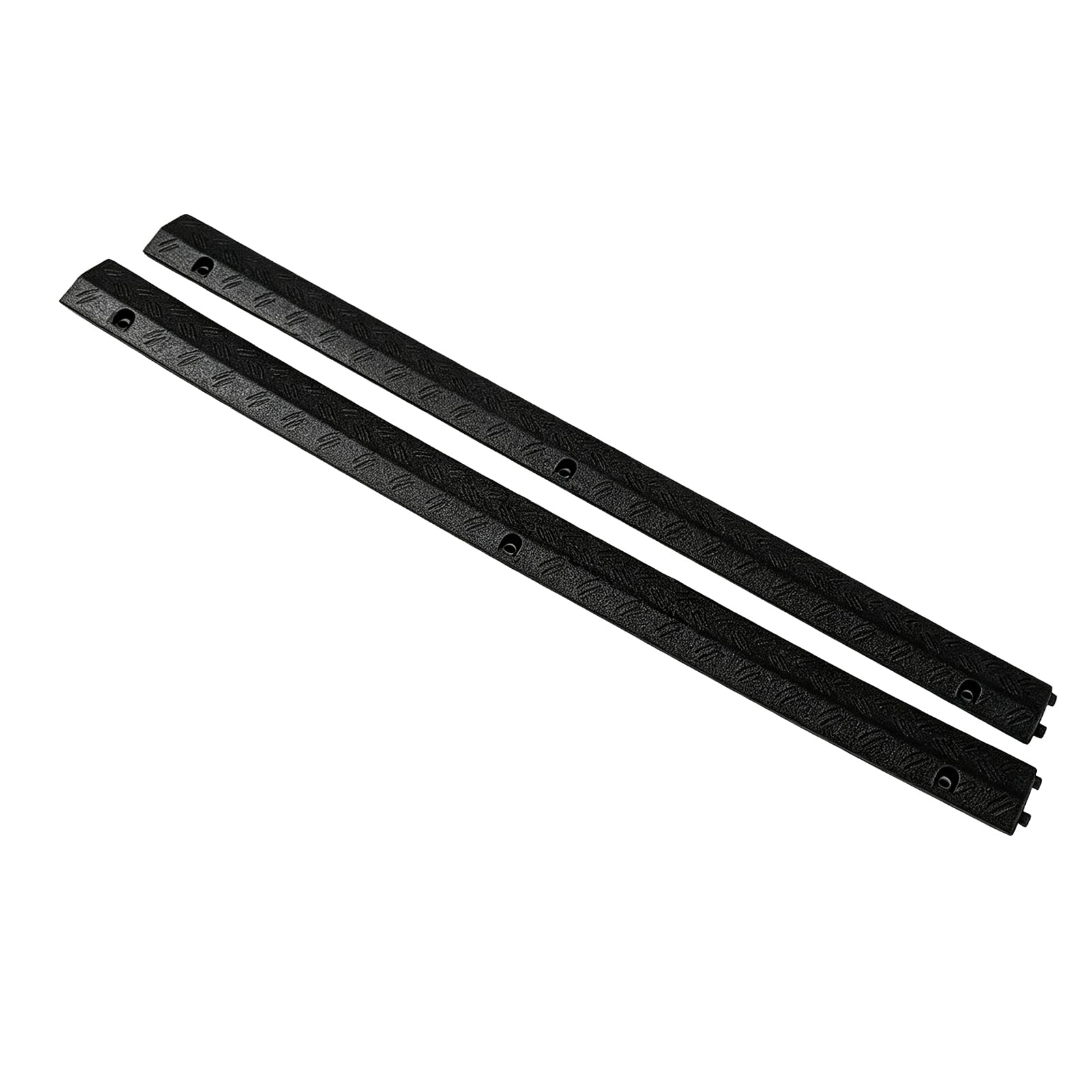 Zunate Rampa Entrelazada Modular de Seguridad Antideslizante, Protector de Cable Resistente, Paquete de 2 Cubiertas de Cable de Goma Negra para Piso, Protección de Alambre de 39,37 Pulgadas para