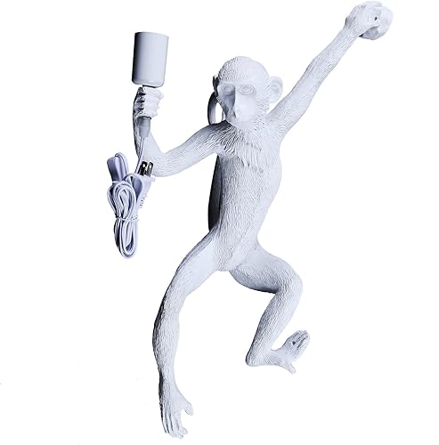 Lámpara de pared vintage de resina con cuerda de cáñamo de mono, lámpara de pared industrial retro Edison E27 para comedor, sala de estar,