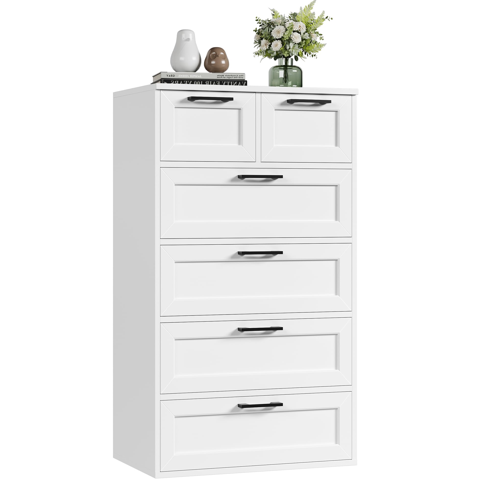 LIKIMIO Cassettiera Scanalata 6 Cassetti – Rovere Naturale, Moderna, Per Camera Da Letto O Soggiorno - 3