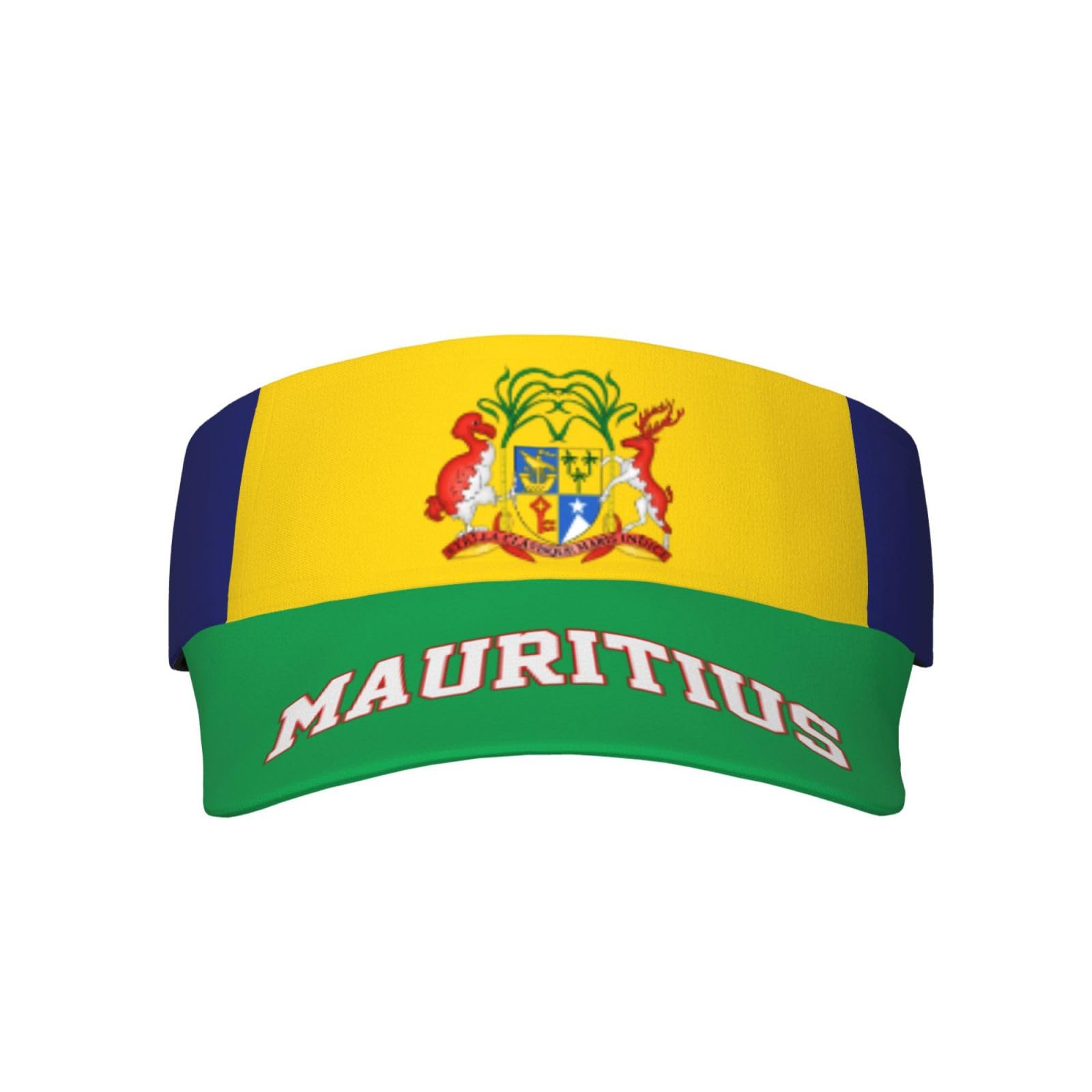 Fagiuchi Unisex Black Mauritius Flag Mauritians Visor Caps For Golf Tennis Beach Volleyball Adult Sun Visors Hat