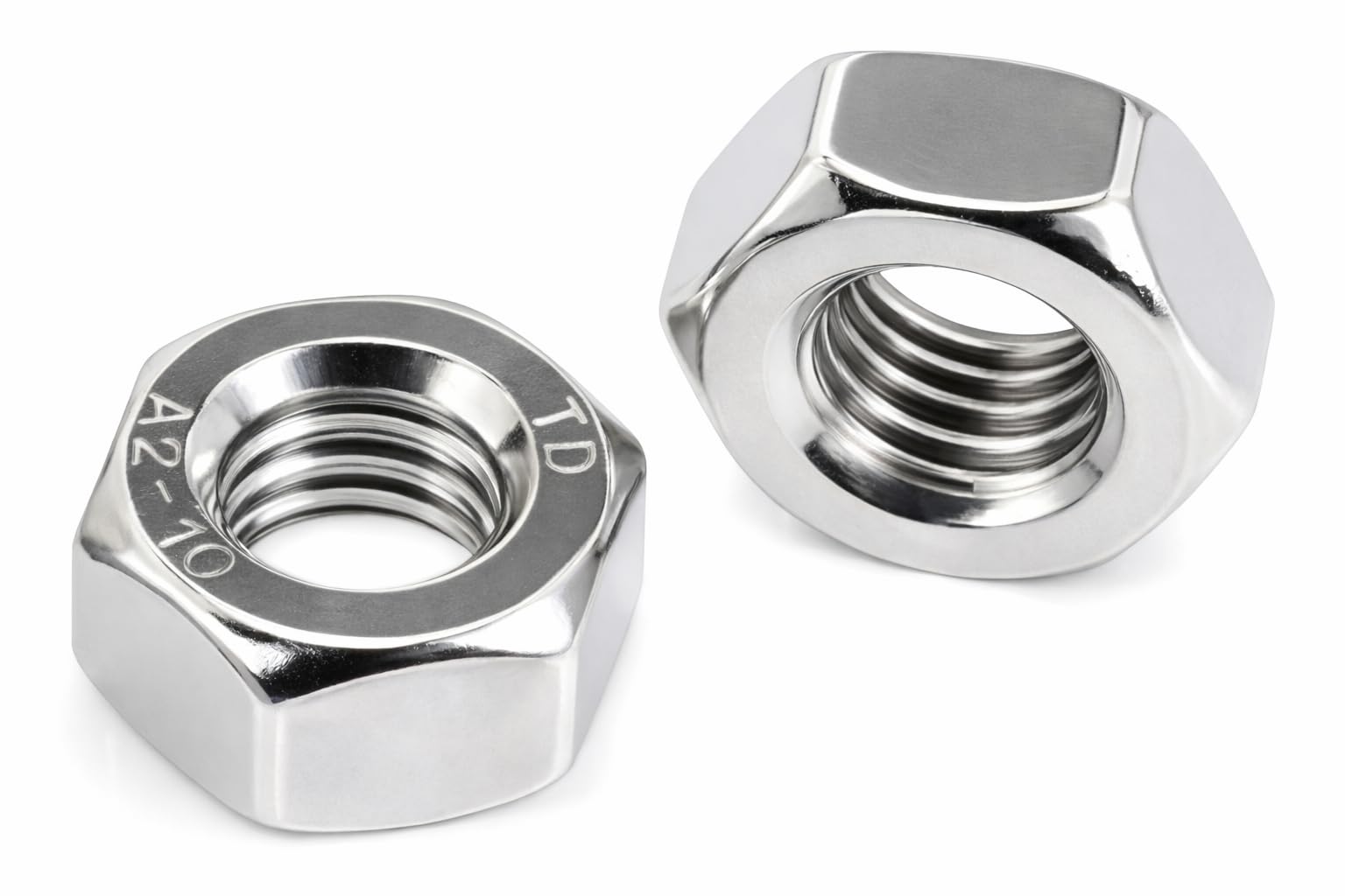 Sechskantmuttern M16 (DIN 934) | Edelstahl A2 V2A Inox rostfrei | Standard Sechskant Mutter | 50 Stück