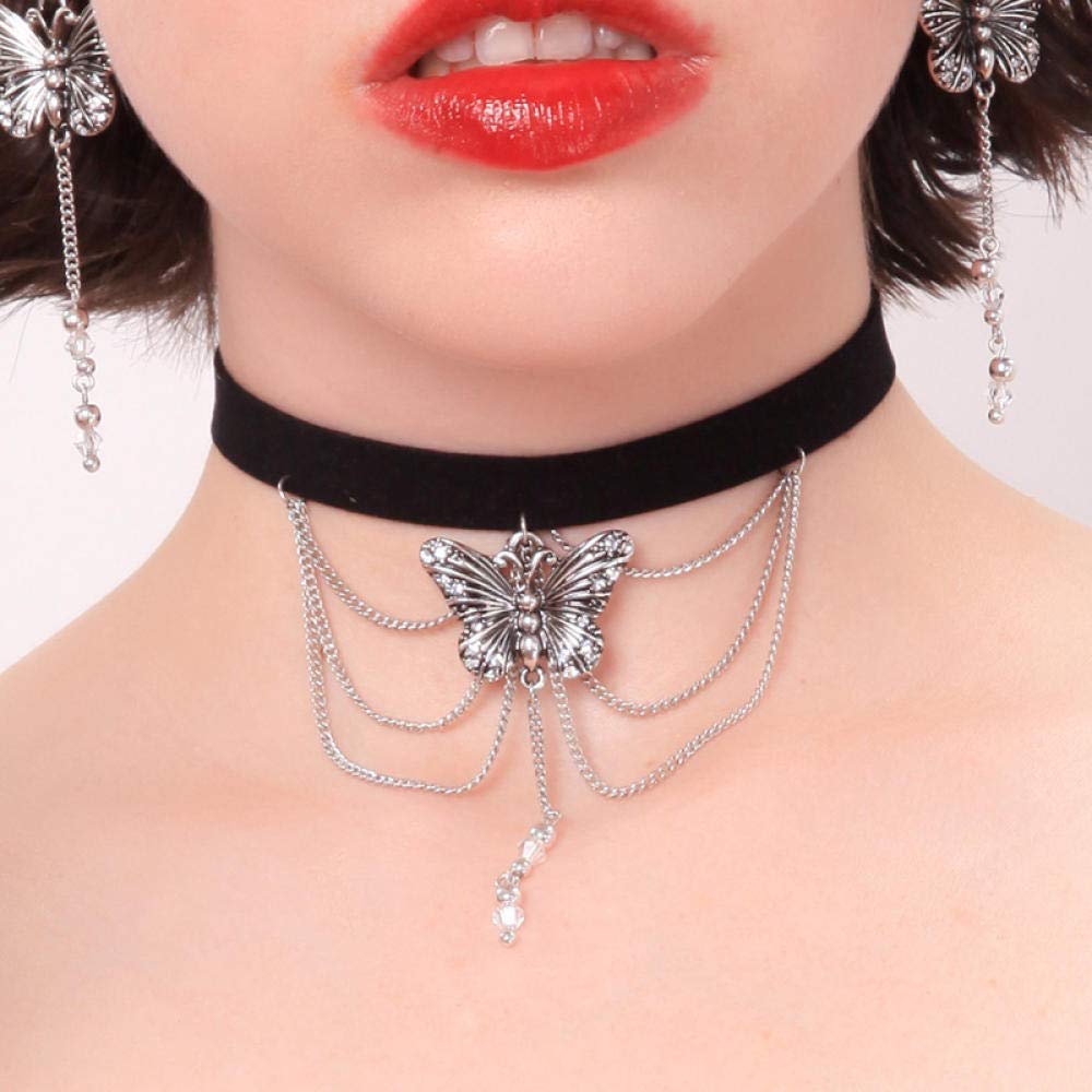 Elegancki naszyjnik motyl cyrkonie choker naszyjnik moda damska osobowość impreza ślub biżuteria akcesoria