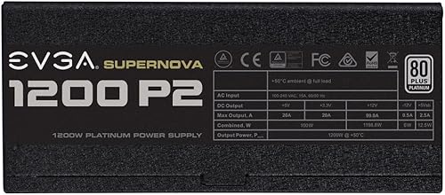 Miniatura 6 de EVGA Supernova 1200 P2 80 Platinum modo ECO de 1200 W totalmente modular NVIDIA SLI y Crossfire Ready 10 años de garantía de alimentación