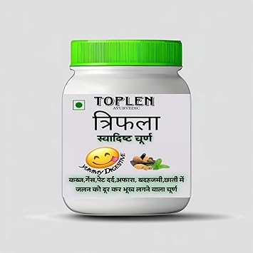Ayurvedic DigestiveK, Toplen Triphala Churan - Organic Colon Cleanse Powder for Natural Gut Health.