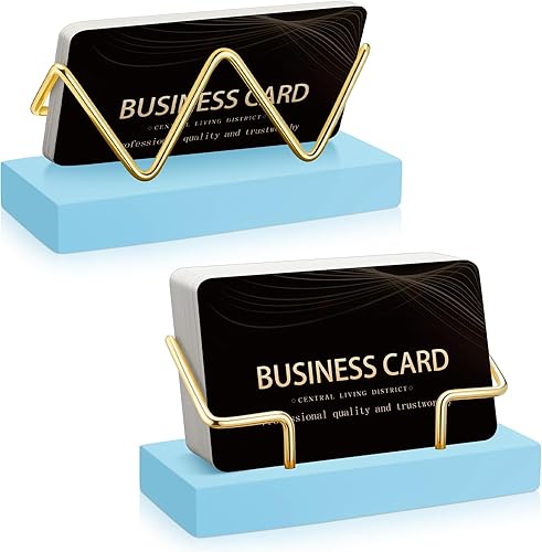Miniatura 7 de Amyhill 2 piezas de madera para tarjetas de visita para escritorio, soporte de exhibición de tarjetas de visita de madera, soporte para postales