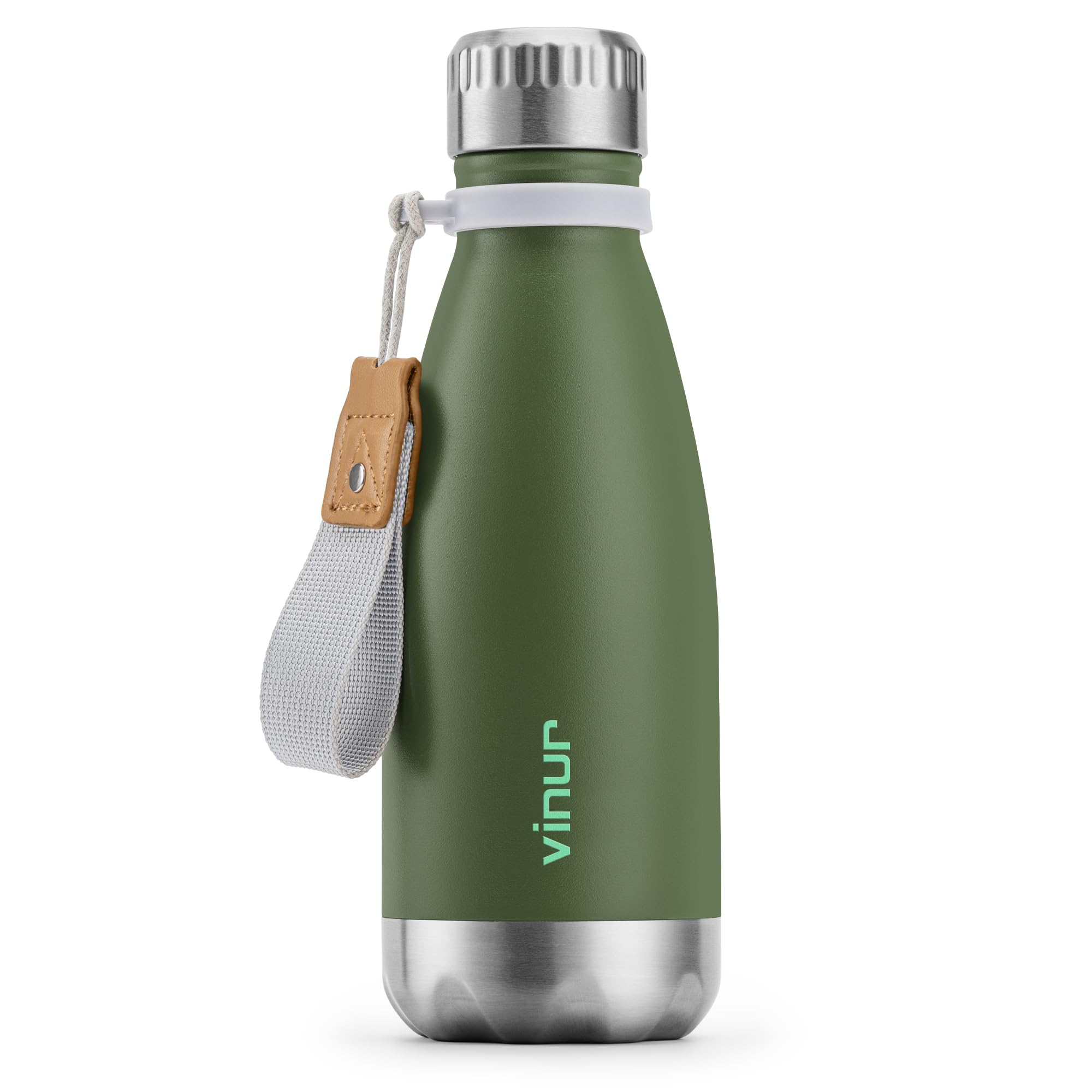 VINUR Kids Water Bottle-12 oz Stainless Steel Double Wall Vacuum Insulated Water Bottle for School-Cola Shape Flask with