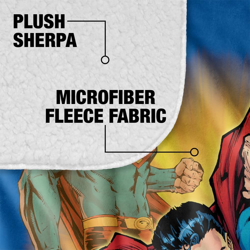 Superman Blanket, 50"x60", Superman Collage Silky Touch Sherpa Back Super Soft Throw Blanket