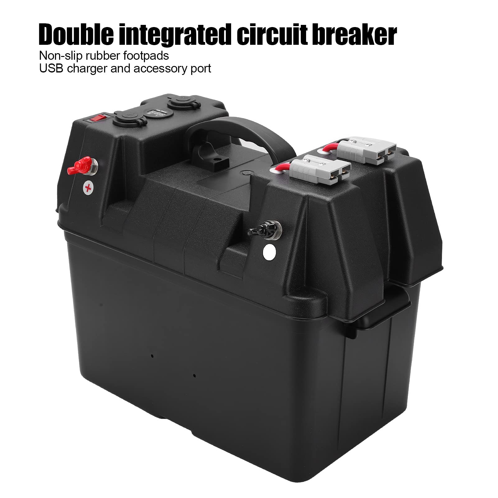 TARSHYRY Marine Battery Box, Inteligentne Pudełko Baterii Baterii Marine z Akcesoriami ABS dla Samochodu RV Jacht Ship 12V