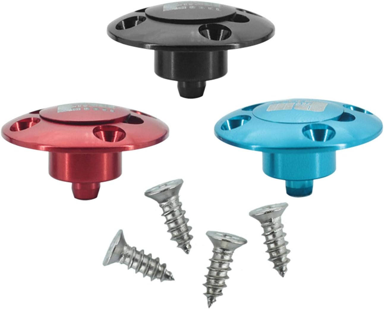 DEVMO 3 Pack Fuel Dot Hobby Accessories CNC Aluminum Anodized Round Fuel Dot for RC Airplane Boat Red/Gray/Blue