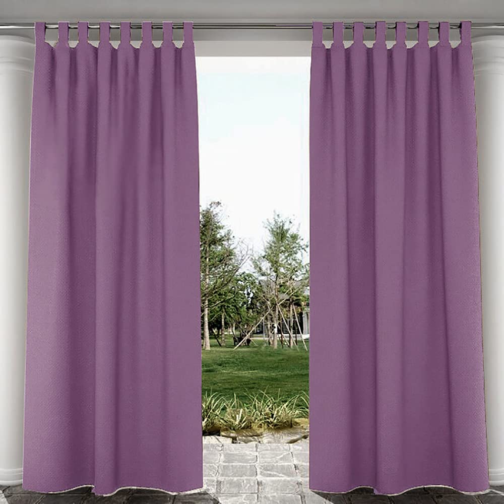 FaceYee Outdoor Bedroom Curtains Room Darkening Drapes Shades Noise Reducing for Porch Door Pergola Cabana Gazebo Dock Blackout Tab Top One Panel (