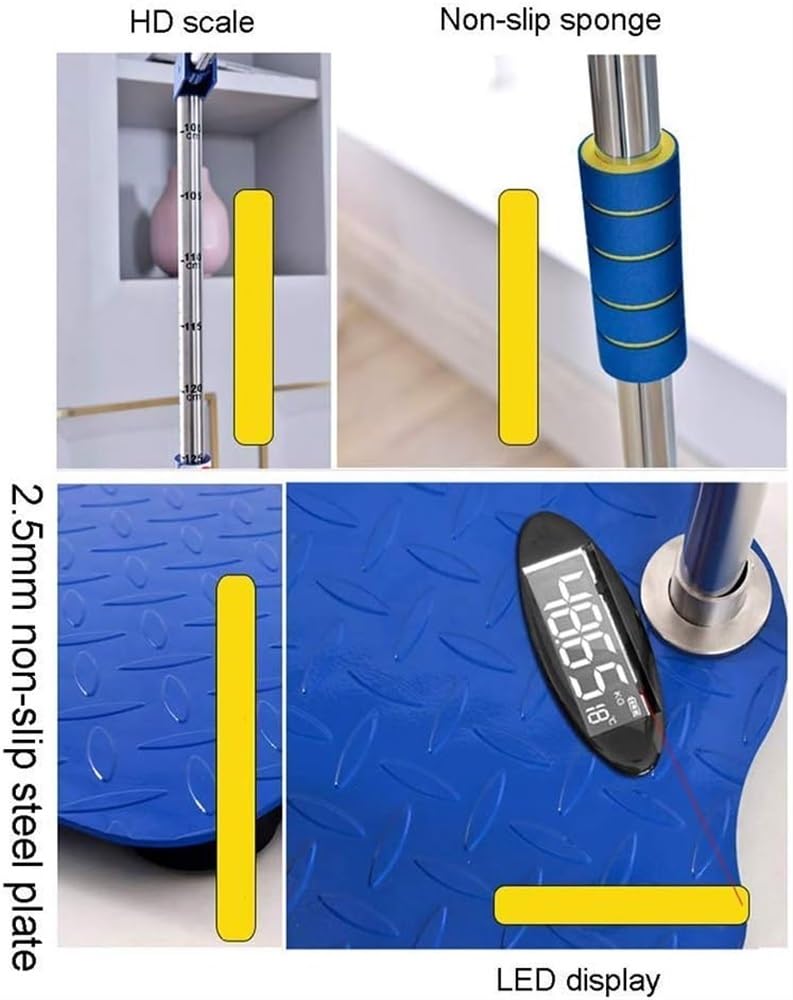 Balance de cuisine numérique, balance électronique numérique, balance de poids et de hauteur, balance numérique colonne, affichage LED HD, tige de mesure de la hauteur