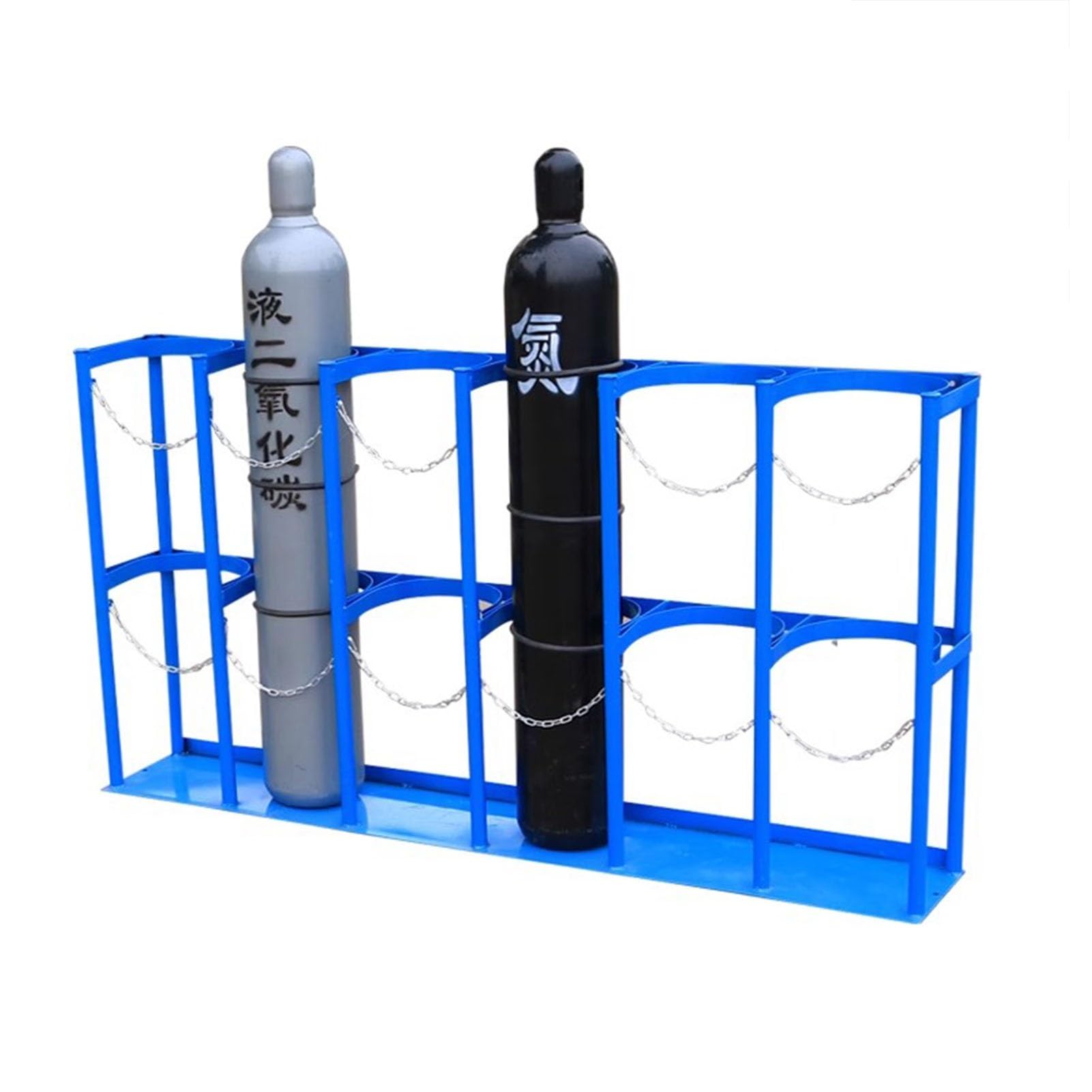 SWENEEN Heavy-Duty Steel Vertical Gas Cylinder Rack For Secure Storage And Transport Of Oxygen Tanks,Blue-188x31x100cm