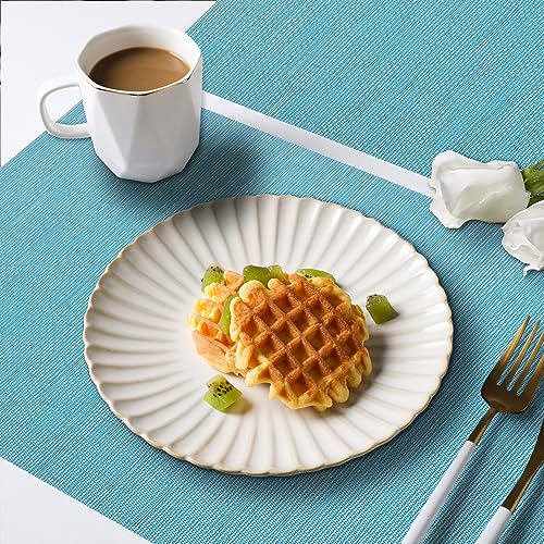 homEdge PVC Placemat, 4 PCS of Non-Slip Heat Resistant Place Mats, Washable Vinyl Placemats, Blue, 45 cm x 30 cm - Image 3