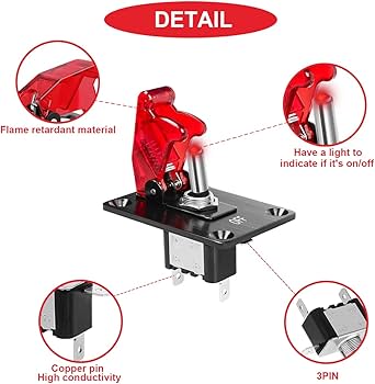 Amazon.co.jp: MKBKLLJY 2セット ロッカー トグル スイッチ パネル 12V
