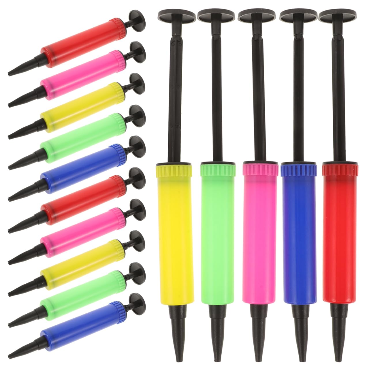 SOLUSTRE 15Pcs Mini Hand Held Air Inflator Portable Balloon Pump for Party Decorations U Shaped Design Easy to Use Random Color