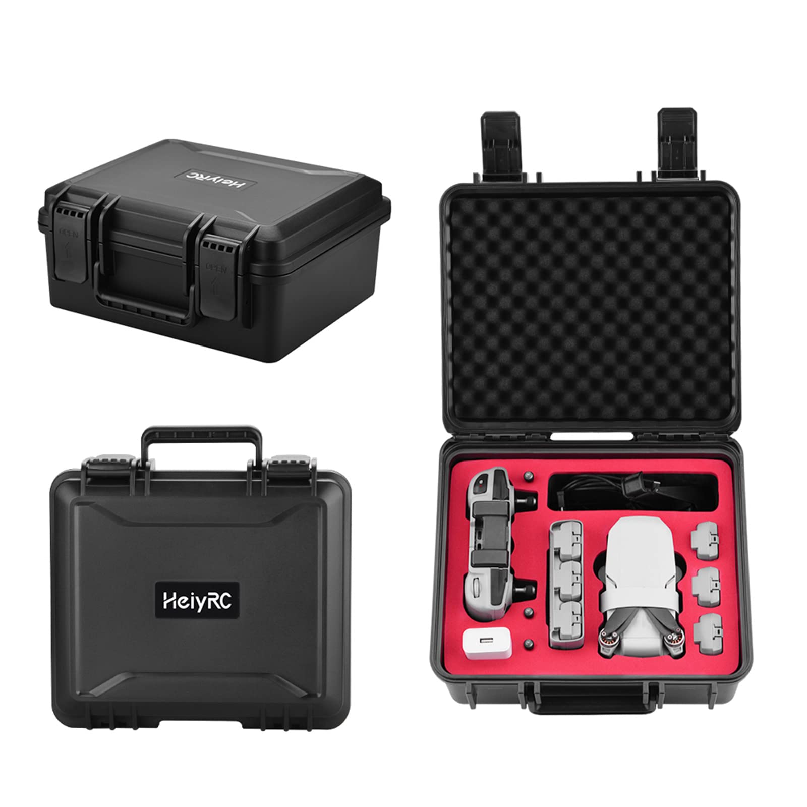 2 fundas de transporte rígidas para accesorios de dron de Shell, inserto de alta calidad, funda de transporte completa de proteínas antigolpes, organizador de viaje, protector de accesorios grande