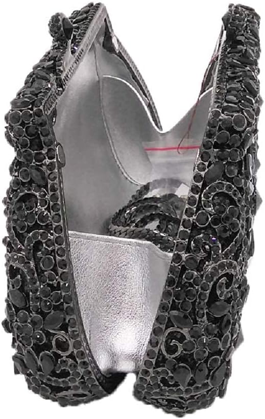 Boutique De FGG Women Crown Minaudiere Handbags Formal Evening Bags Flower Crystal Clutch Purses Wedding Clutch Bag,Mini - Image 6