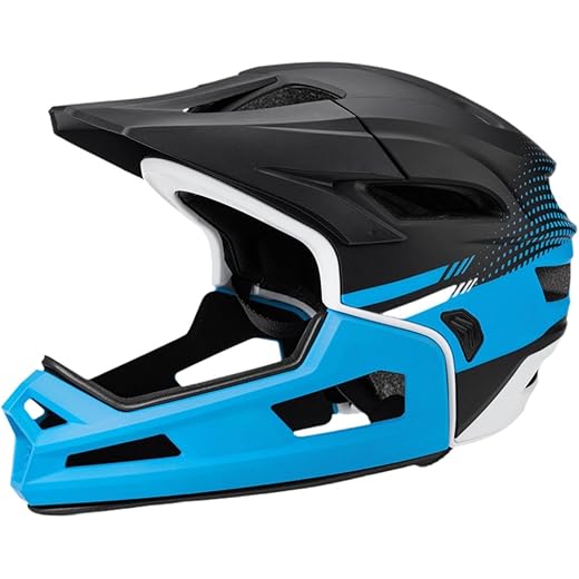 FABLOFT Full Face Bike Helmet Black Blue