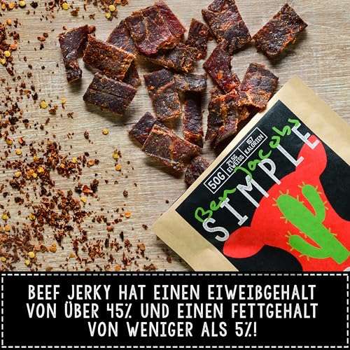 Beef Jerky Probierbox, 5 x 50g, handgemacht, Österreichs Beef Jerky Nr. 1, Premium Trockenfleisch ohne chemische Zusätze (Mixed Flavors)