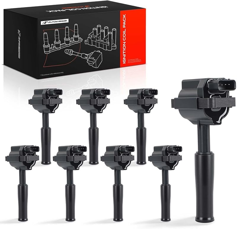 Bobina de ignição A-Premium 4 pinos para Jaguar Vanden Plas, XJ8, XJR, XK8 e XKR V8 4.0L – Conjunto com 8 unidades