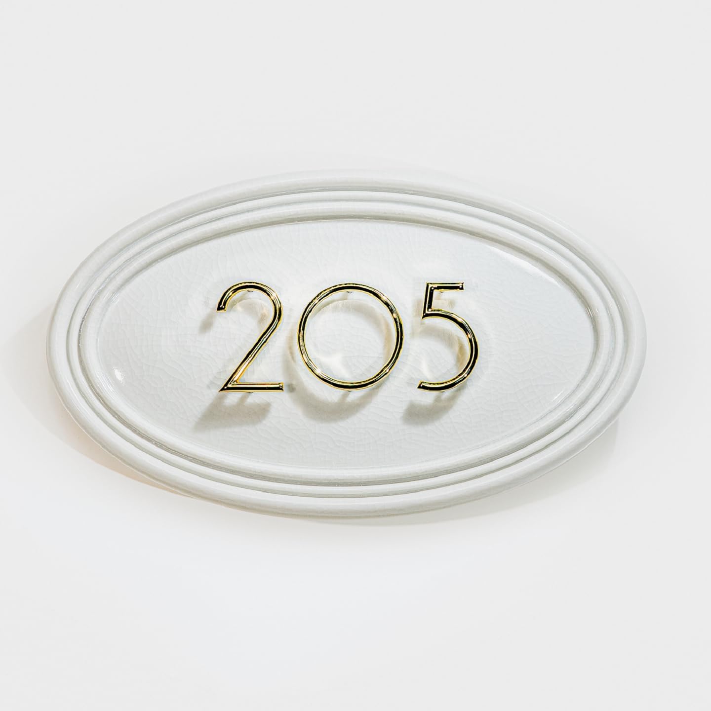 Ceramic House Numbers for Outside, 300mm Address Signs for Houses, Modern with Polished Metal Numbers, DIY Customizable Address Plaque, Unique New Home Gift