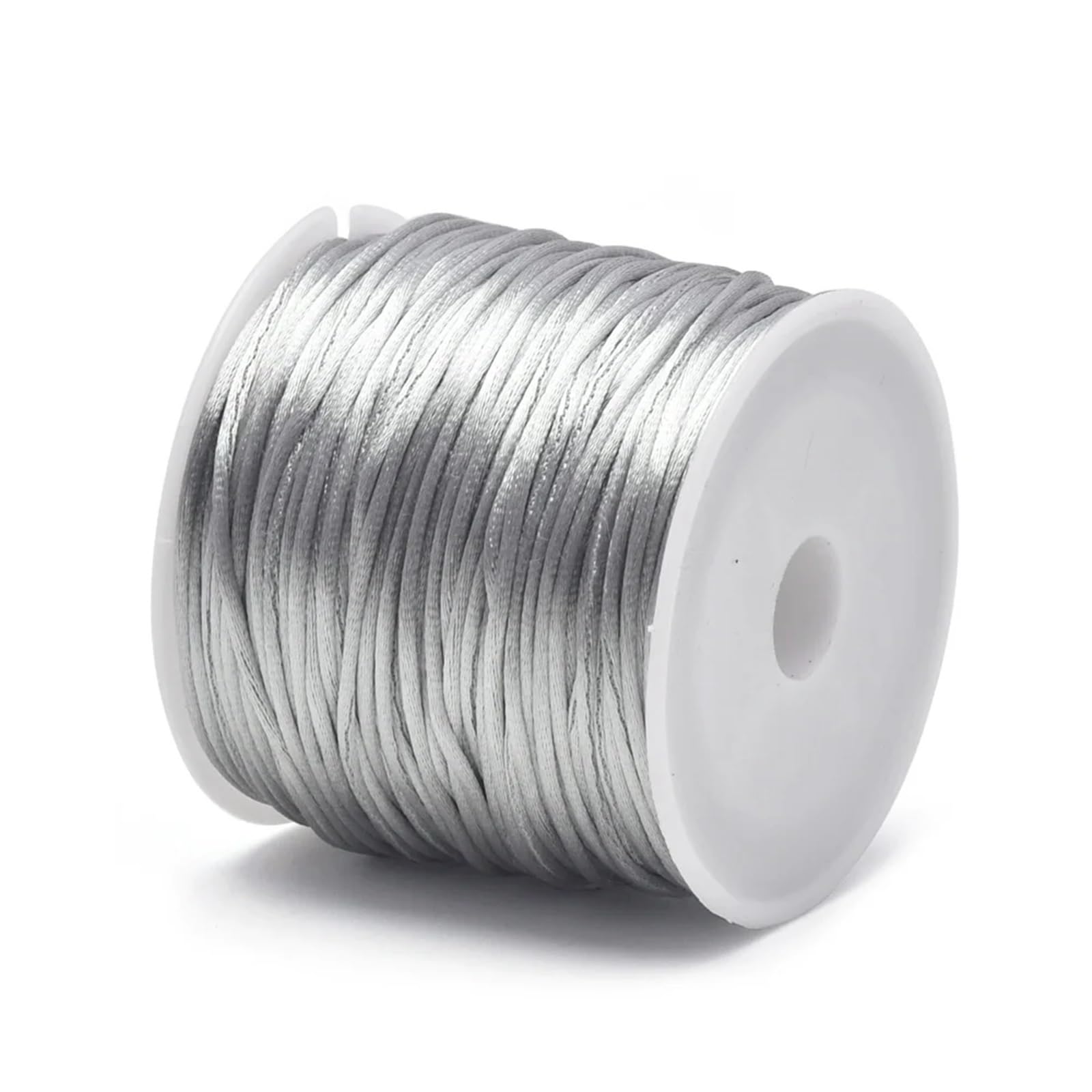 Elastic String for Bracelets 20Roll for 1.5mm Crafts Satin Rattail Cord from Nylon for Chinese Knot, Macramé, Trim, Jewelry Making 24 Yards(Grey)