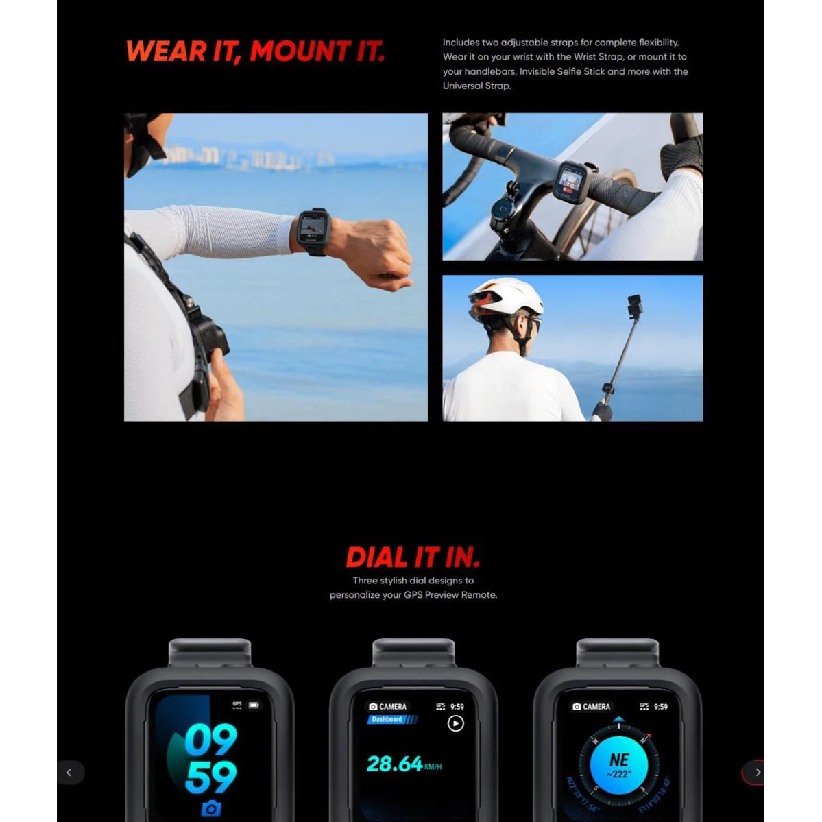 Para control remoto GPS original Insta360/compatible con cámara de acción Insta360 X5/X4/ACE/ACE PRO/Pro 2