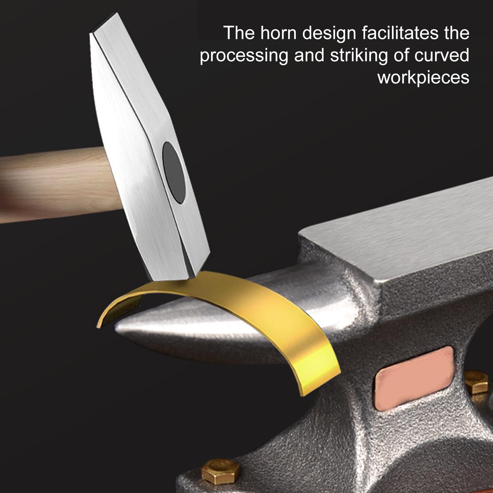 Enclume professionnelle en acier pour travaux manuels et forgeage des métaux - Bloc d'outils de bijoutier avec base en bois d'ébène robuste - Enclume de forgeron portable