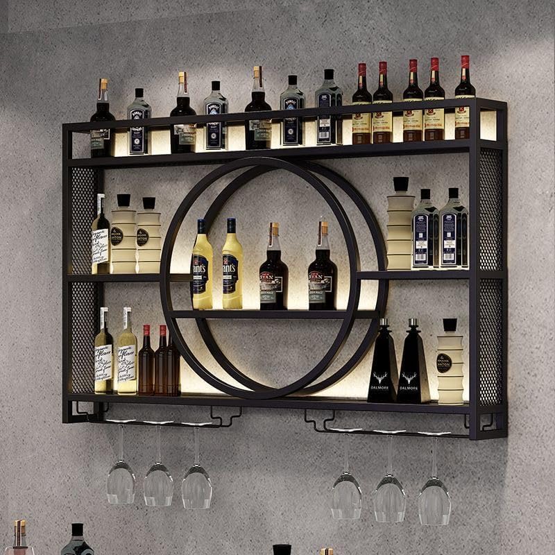 HFTUW - Estante para vino de pared de 55 pulgadas, estantes de barra de ...