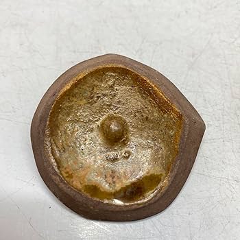 Amazon.co.jp: 益子焼 みかん茶入 土戯山人 共箱 直径7.5㎝ 東山6-0116