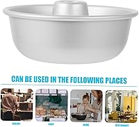 Vista 6 de DOITOOL 1 molde para tartas de ángel para hornear, aluminio, redondo, 5.118 x 2.165 in