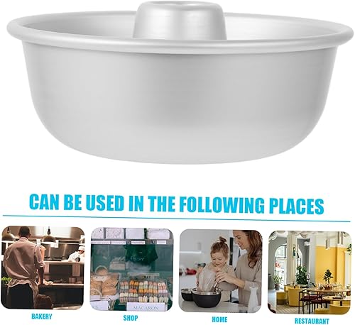 Miniatura 6 de DOITOOL 1 molde para tartas de ángel para hornear, aluminio, redondo, 5.118 x 2.165 in