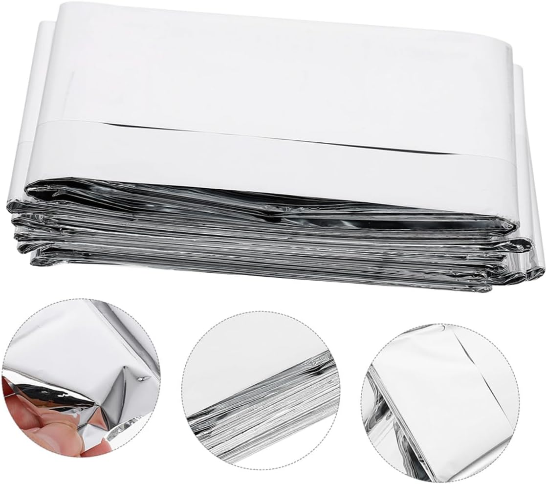 4pcs Emergency Blankets Silver Reflective Thermal Camping Insulation Survival Blanket 130x210cm Portable Foil for Outdoor Hiking First Aid