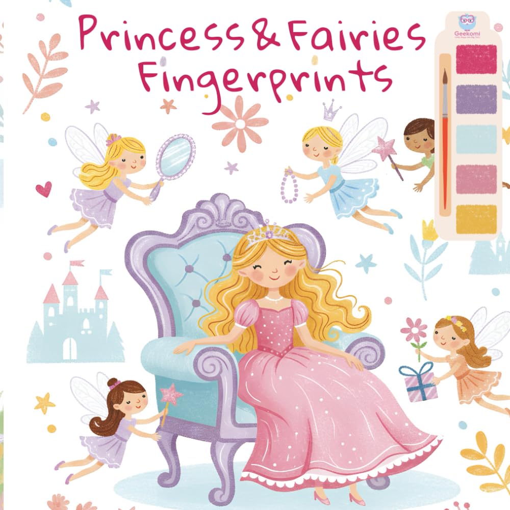 Princesses and Fairies Fingerprints: My First Hands-On Mess Free Art with Fantasy Fairytale Characters & Princesses for Girls