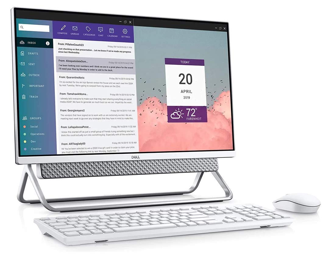 Dell Inspiron 5400 All In One Desktop Computer, 11th Gen Intel Core i5 1135G7, 23.8 Inch FHD, 256GB SSD, 16 GB RAM, Intel Iris Xe Graphics, Win 10 Home, Eng Ar KB, Silver, 5400-INS-6000-SLV