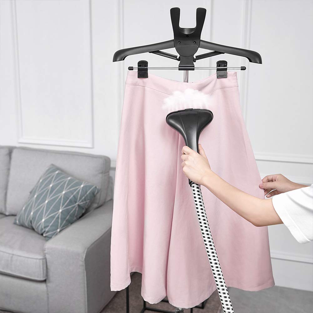 Vertikal Steamer Dampfglätter, Höhenverstellbar, Kleiderbügel zum Dampfbügeln, Dampfständer für Kleidung, Dampfglätter Ständer Hand-Dampfgarer Zubehör, 1700W (Rosa)